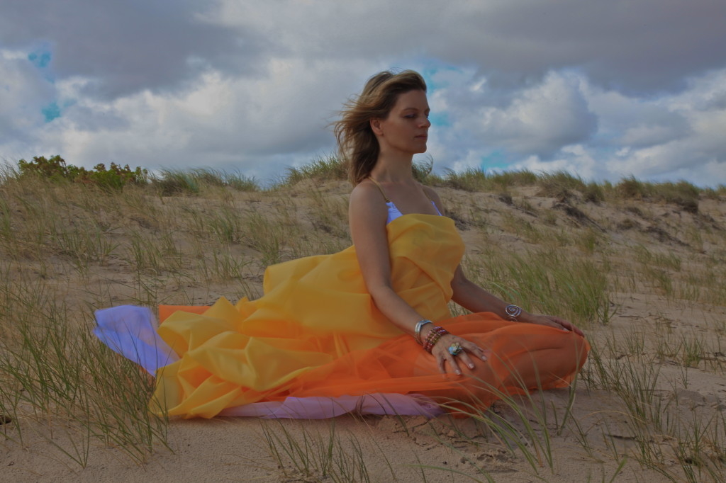 Meditation in the sand dunes in South Australia - being a bit artistic with it for the photo.